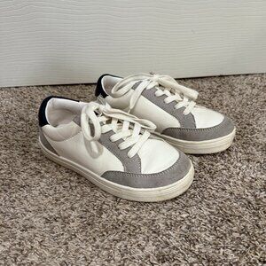 Boys J Crew White Gray & Navy Sneakers Size 1